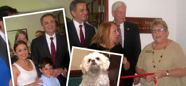 Photo collage of attorney Spiro J. Verras with associates