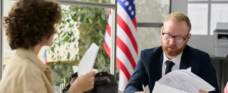 woman applying for a green card