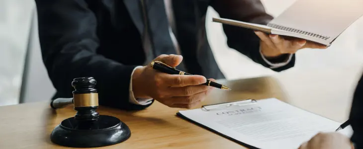 Probate attorney reviewing documents